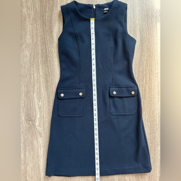 Tommy Hilfiger Dress Womens Size 4 Navy Sleeveless Shift Pockets Nautical Career - Picture 9 of 11